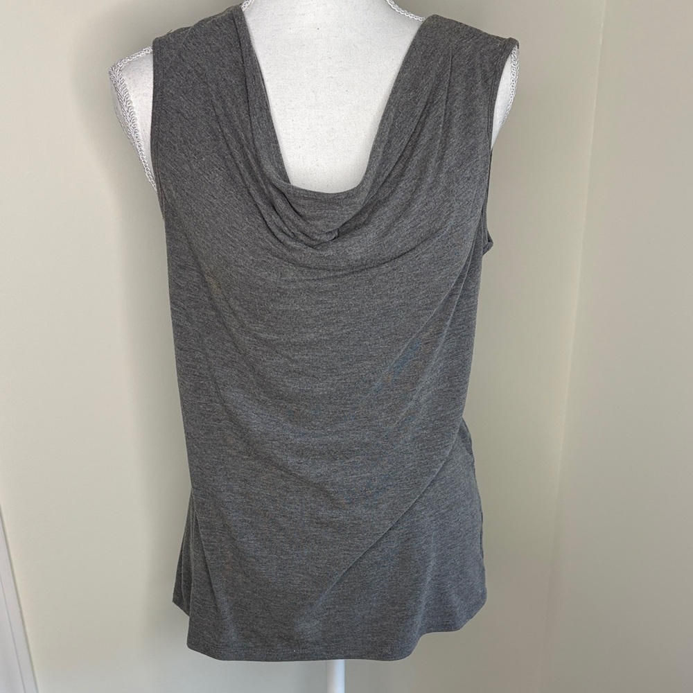 Kim Rogers Charcoal Drape Sleeveless Top. Small